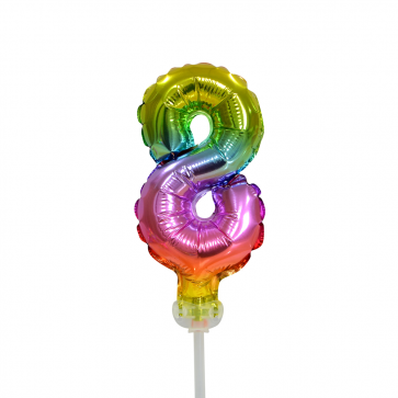 Palloncino in foil Figura 8 Arcobaleno 13cm vuoto