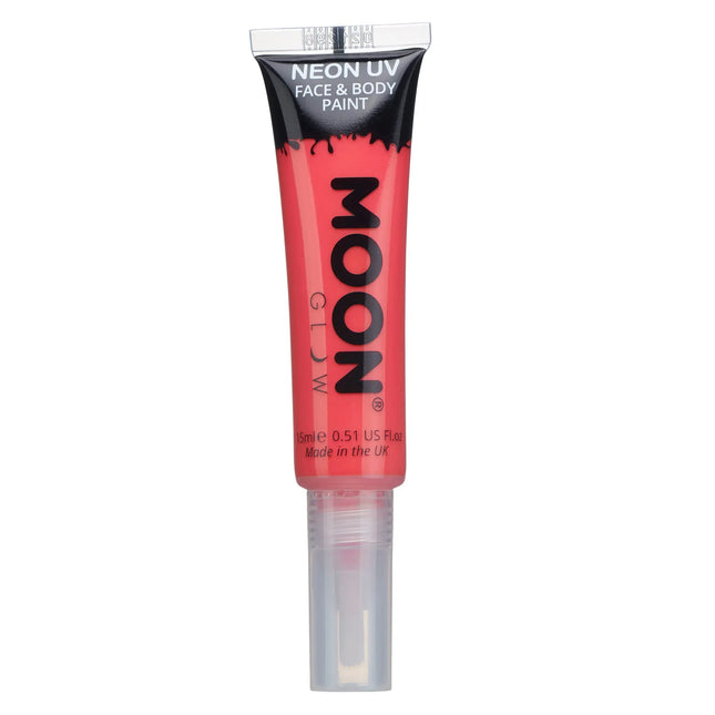 Moon Glow Neon UV Face Paint con applicatore Rosso Intenso 15ml