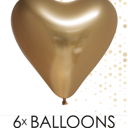 Palloncini cuore oro 30cm 6pz