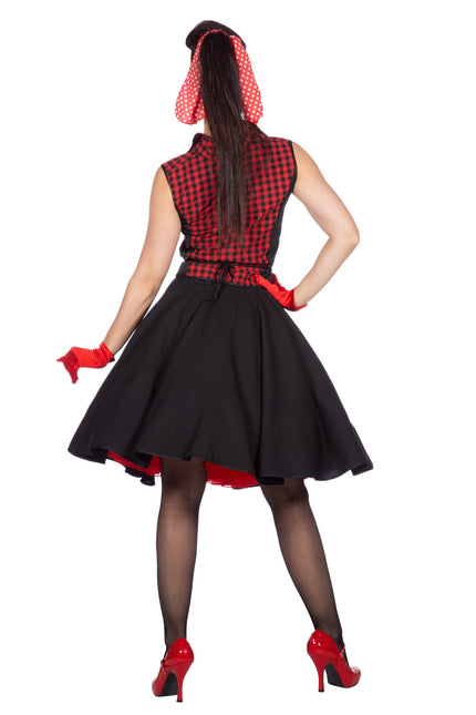 Abito Rock N Roll 50S Nero Rosso Donna