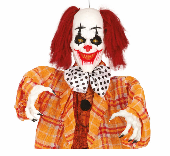 Decorazione appesa di Halloween Clown con luce e suono 1,7 m