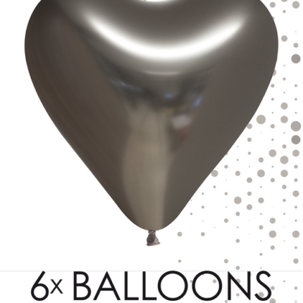 Palloncini Cuore Grigio 30cm 6pz