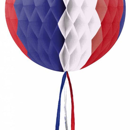 Pallone a nido d'ape rosso bianco blu 30 cm