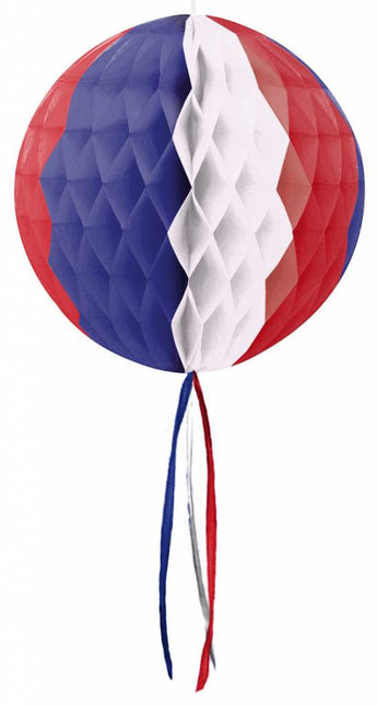 Pallone a nido d'ape rosso bianco blu 30 cm