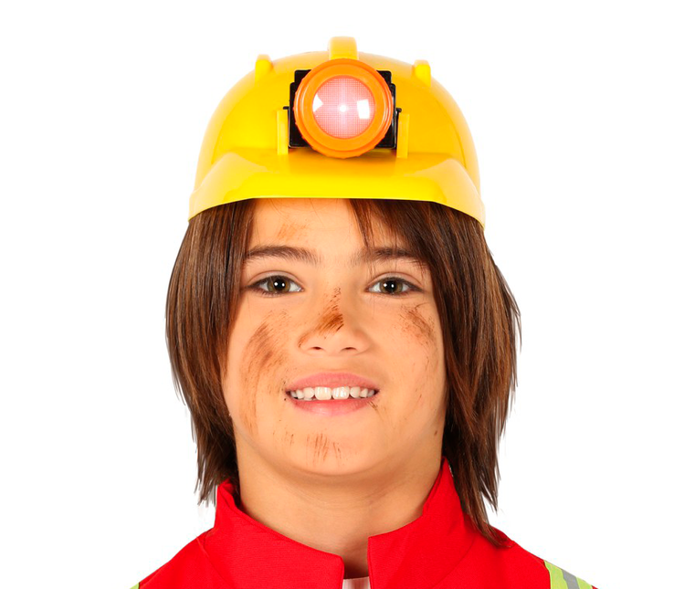 Casco da costruzione luminoso per bambini