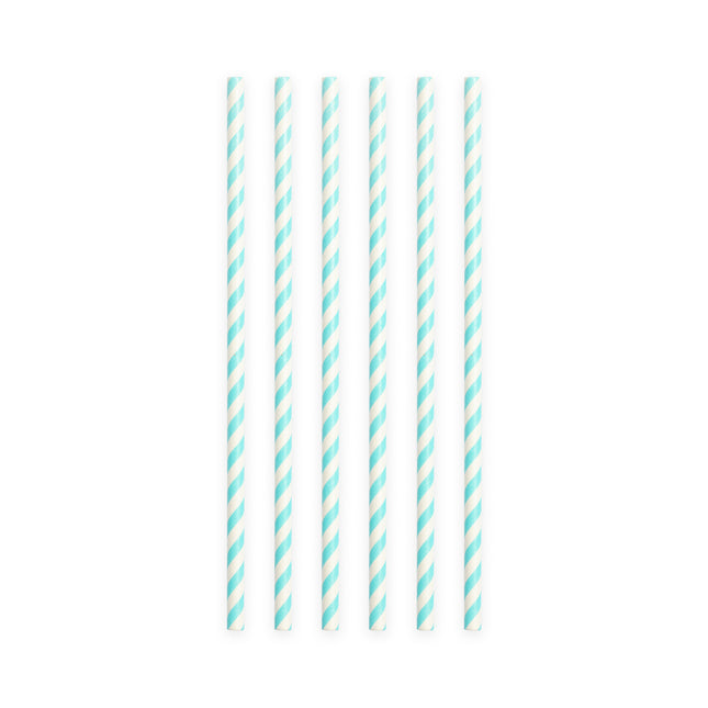 Cannucce di carta Baby Blue a righe 19,7 cm 20 pezzi