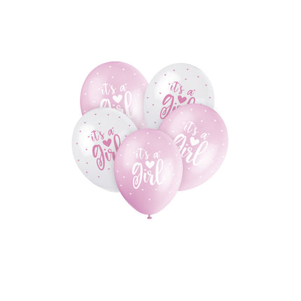 Palloncini nascita It's A Girl Rosa 30cm 5pz