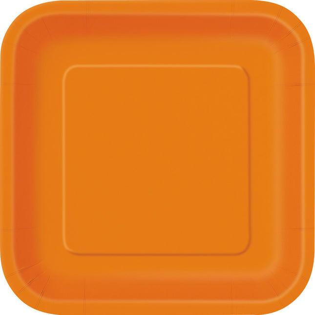 Piatti quadrati arancioni 23cm 14pz