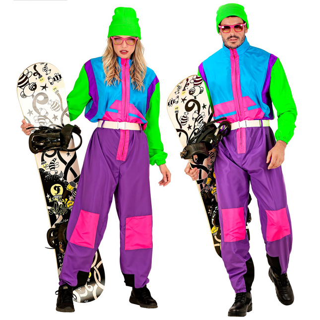 Neon anni '80 Tuta da sci Snowboarder