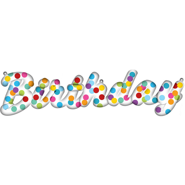 Set di palloncini in foil Happy Birthday Coriandoli Arcobaleno 2 pezzi