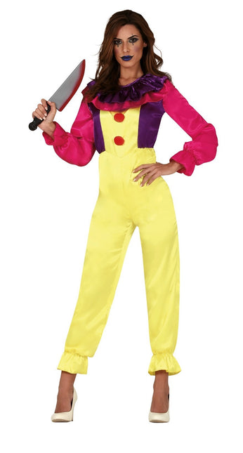 Costume da clown per Halloween da donna giallo