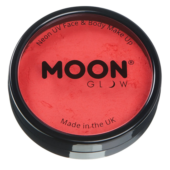 Moon Glow Neon UV Pro Face Paint Rosso Intenso 36g