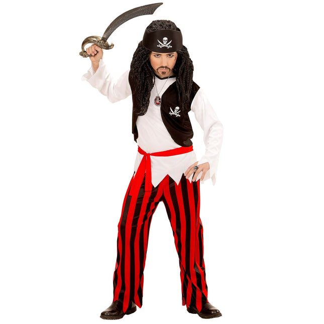 Costume da pirata rosso bianco bambino