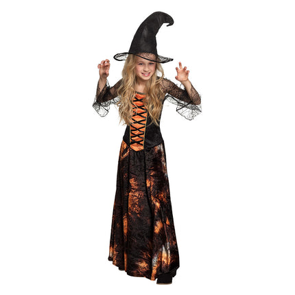 Costume da strega di Halloween per bambino arancione