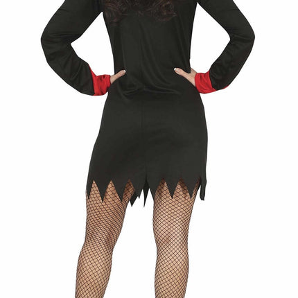 Costume di Halloween da hockey su ghiaccio da donna rosso nero