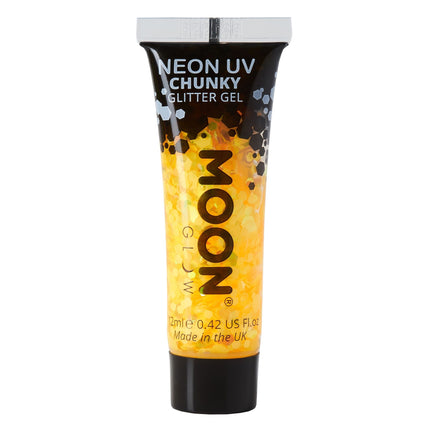 Moon Glow Neon UV Chunky Glitter Gel Giallo Oro 12ml