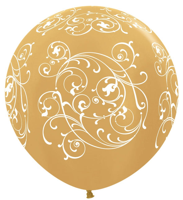 Palloncini Filigrana Oro Metallizzato 91cm 2 pezzi