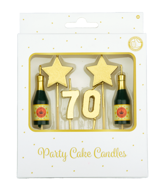 Candele 70 anni Champagne 17,5 cm