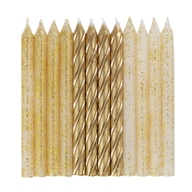 Candele Oro Metallizzato 7cm 24pz