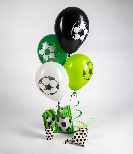 Palloncini calcio verdi 30cm 8pz