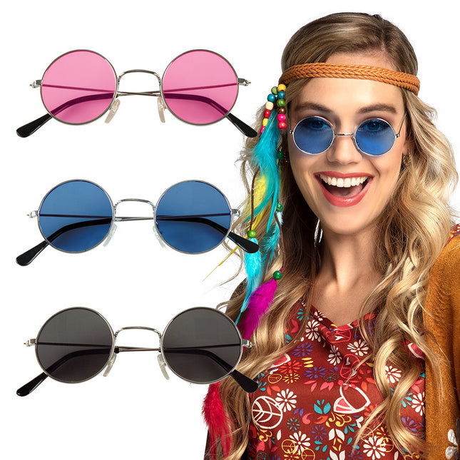 Occhiali Hippie colorati 3 pezzi