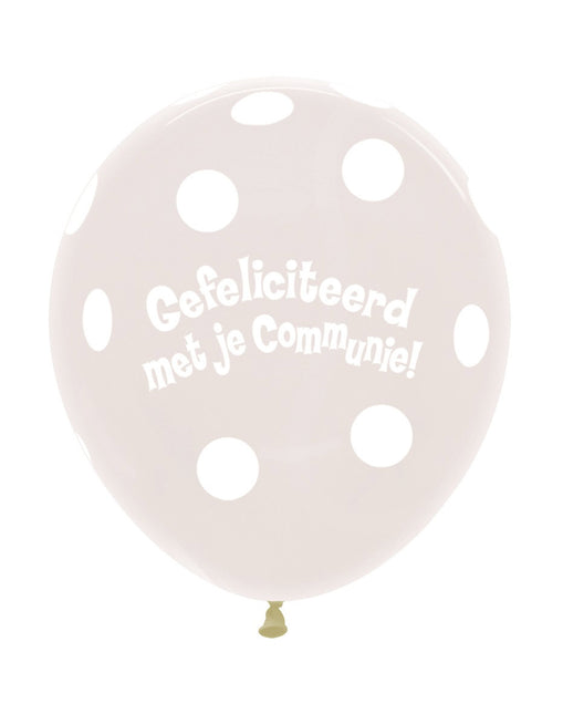 Palloncini comunione a pois trasparenti 45 cm 25 pezzi