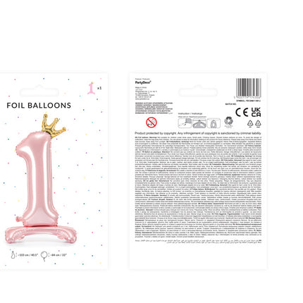 Palloncino Foil Figura 1 Rosa chiaro Standard Vuoto 84cm