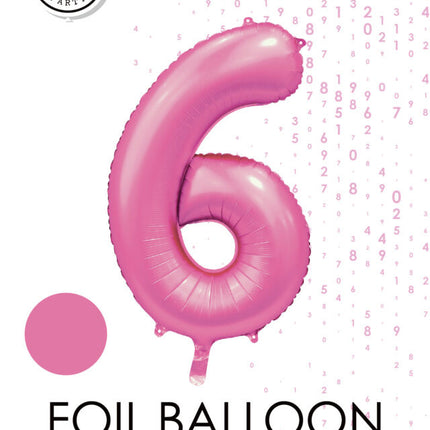 Palloncino a forma di figura rosa 6 anni lucido 86 cm