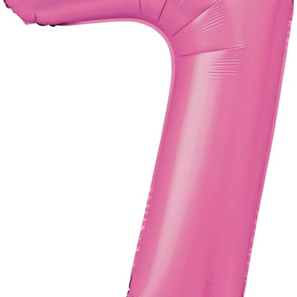 Palloncino a forma di figura rosa 7 anni lucido 86 cm