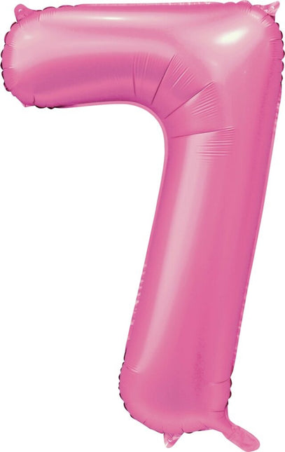 Palloncino a forma di figura rosa 7 anni lucido 86 cm