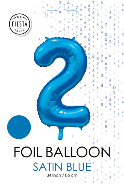 Palloncino figura blu 2 anni lucido 86 cm