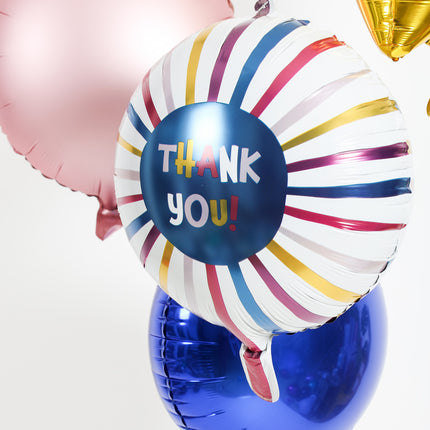 Palloncino a elio Thank You Stripes vuoto 45 cm