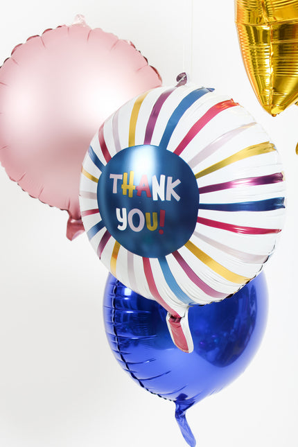 Palloncino a elio Thank You Stripes vuoto 45 cm