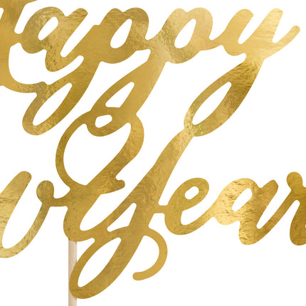 Cake topper Happy New Year Oro 24 cm