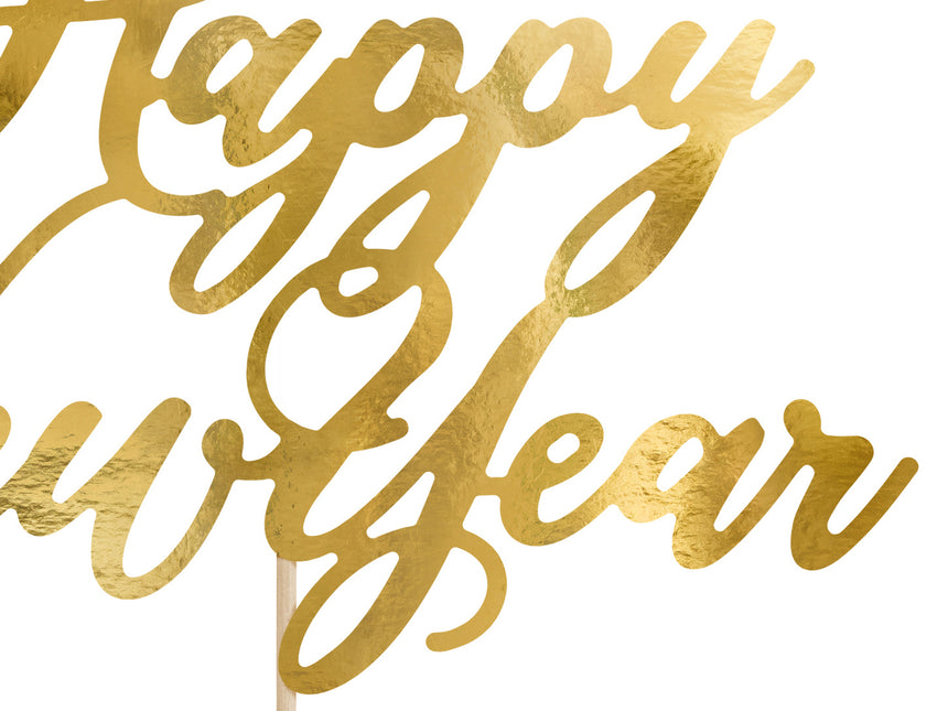 Cake topper Happy New Year Oro 24 cm