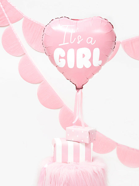 Palloncino ad elio Cuore It's A Girl vuoto 45 cm