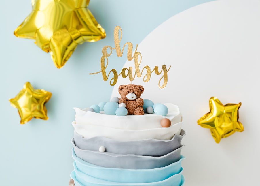 Cake topper oro Oh Baby 25cm