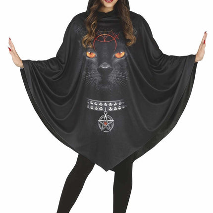 Gatto Halloween poncho Ladies