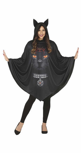 Gatto Halloween poncho Ladies