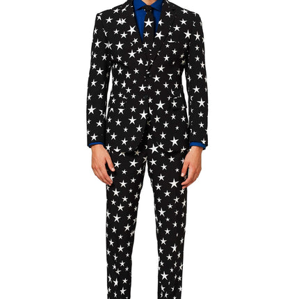 Tuta da uomo con stelle bianche e nere OppoSuits