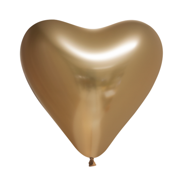 Palloncini cuore oro 30cm 6pz