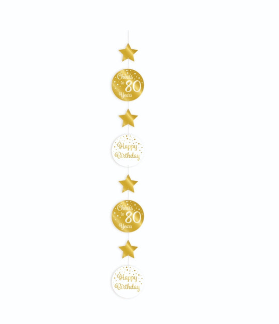 Decorazione da appendere 80 anni Oro Bianco 20,5 cm