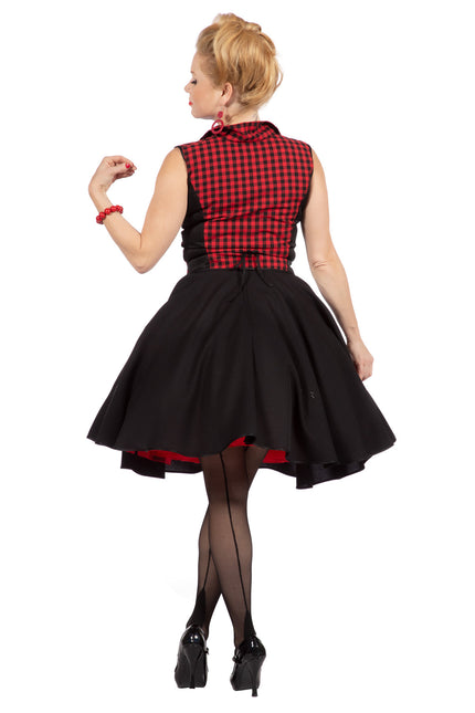 Abito Rock N Roll 50S Nero Rosso Donna