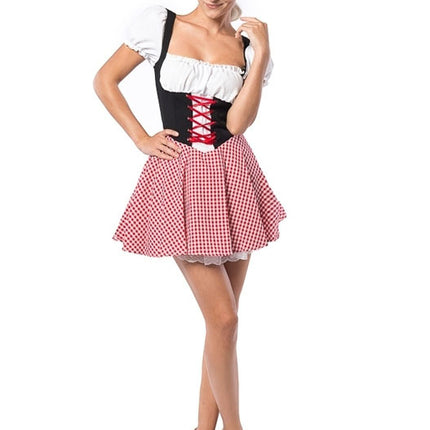 Abito Dirndl Oktoberfest Rosso Nero