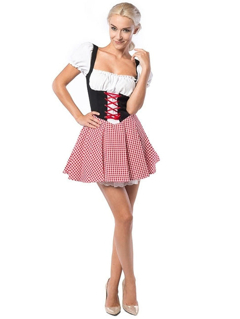 Abito Dirndl Oktoberfest Rosso Nero