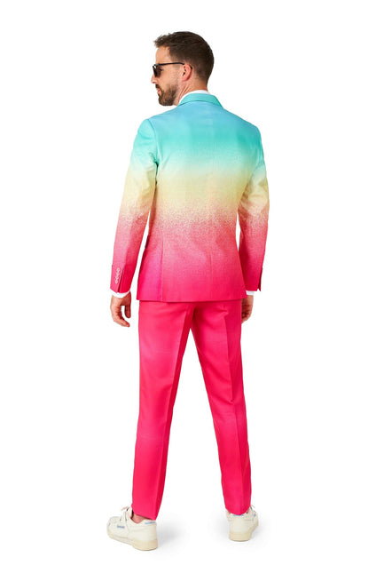 Tuta blu fucsia arcobaleno da uomo OppoSuits