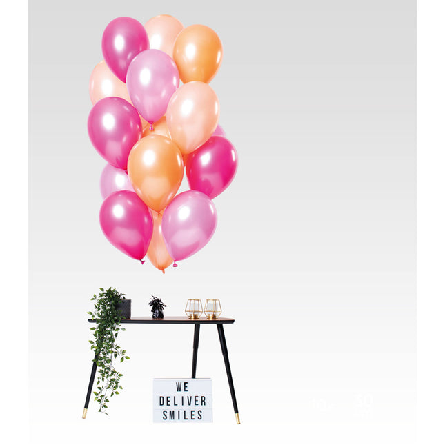 Palloncini rosa pesca cromo 33cm 15pz