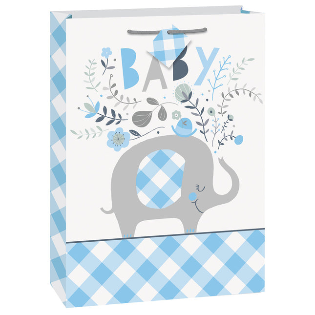 Borsa regalo elefante bambino blu