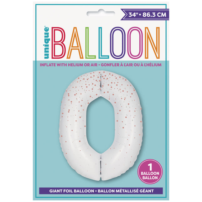 Palloncino 0 Year Figure a pois bianchi 86cm