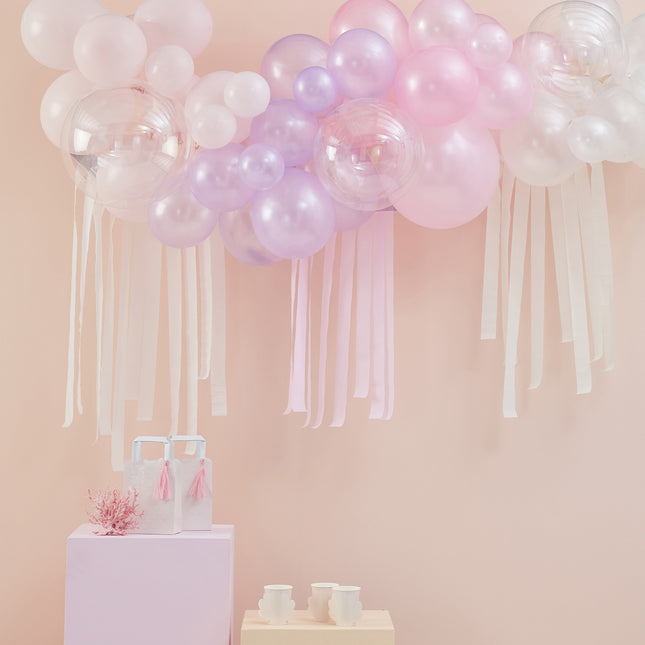 Arco di palloncini rosa trasparente pastello Set fai da te